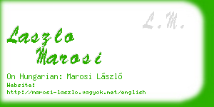 laszlo marosi business card